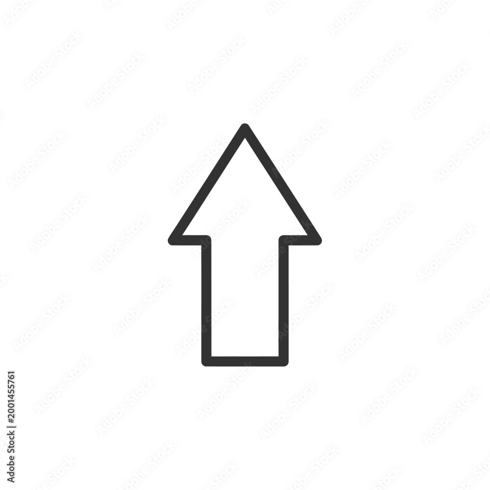 Fototapeta premium Simple black upward pointing arrow icon.