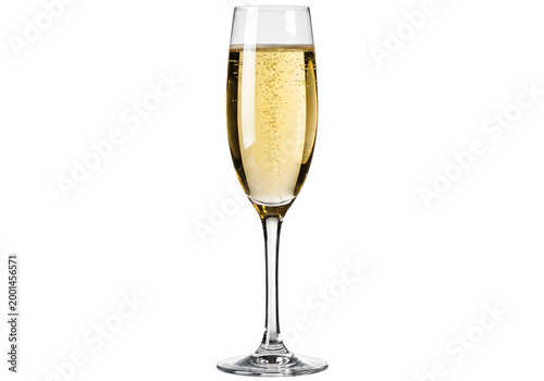 Champagne glass filled with bubbly drink