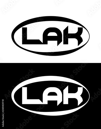 LAK Abstract Modern Lettermark Logo Design. Monogram brand identity abstract logo.