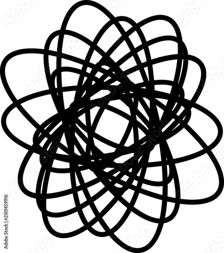 Abstract Atomic Orbital Structure Icon