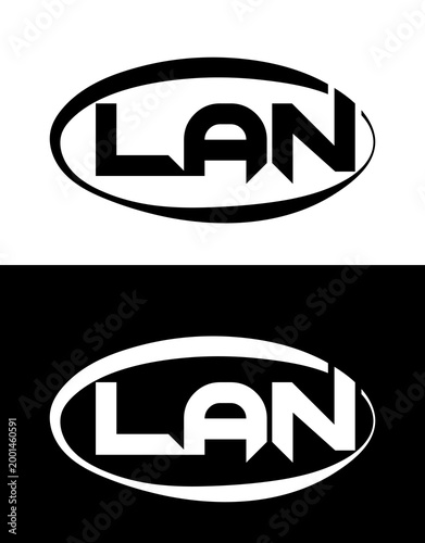 LAN Abstract Modern Lettermark Logo Design. Monogram brand identity abstract logo.
