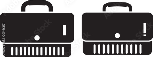 Business briefcase icons silhouette on white background