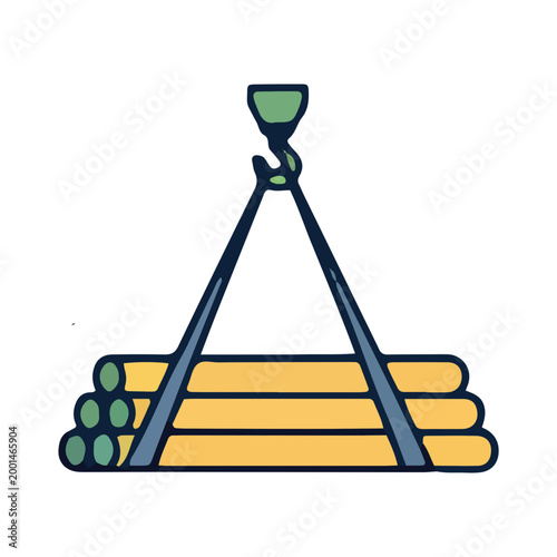 Industrial Crane Lifting Logs Icon