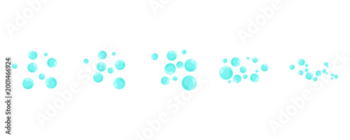 Set of Blue Water Bubbles Illustration