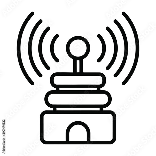 joystick with wireless signal technology icon
