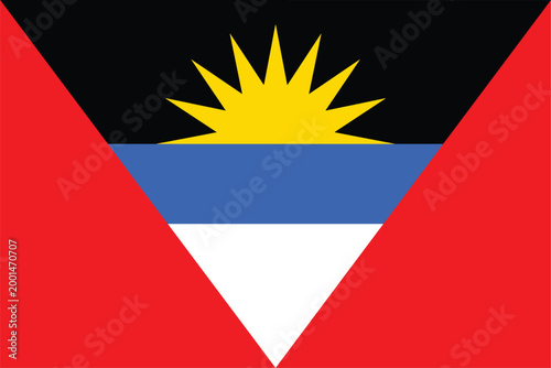 Photos Nationall flag of Antigua and Barbuda. Vector illustration