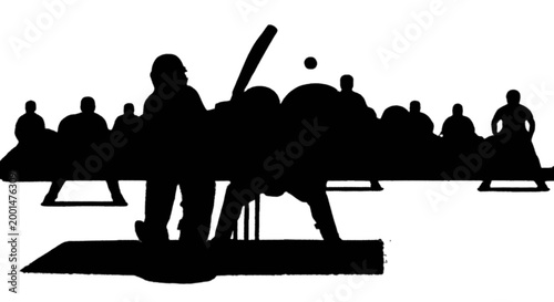 Black silhouette of table tennis player hitting ball isolated on transparent background, Vector