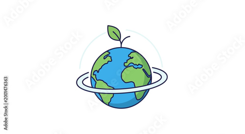Earth with leaf on top globe.