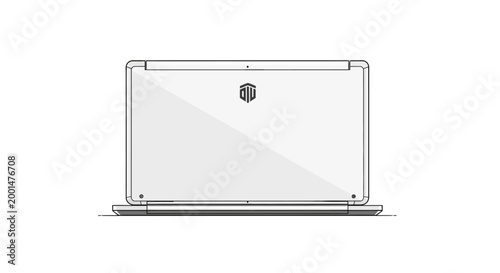 Laptop computer front view.