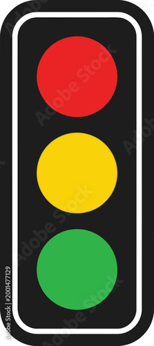 Traffic Light Icon Vector Illustration, Red Yellow Green Stoplight Symbol, Road Safety Signal Design