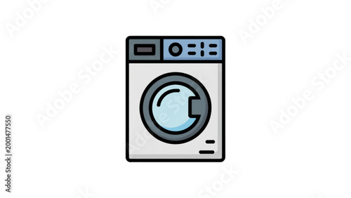 Modern washing machine with digital control panel and dials Vector