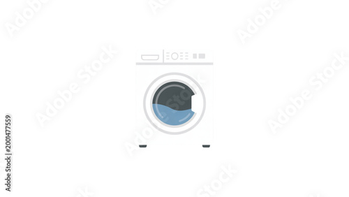 Washing machine control knob with blue and black design elements Vector