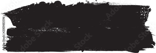 Grunge Paint stripe . Vector brush Stroke . Distressed banner . Black isolated paintbrush collection . Modern Textured shape . Dry border in Black
