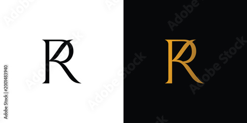 Luxury and unique letter RK initials logo design