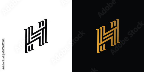 Modern and unique letter H initials logo design