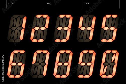 数字のデザインのセット　14seg