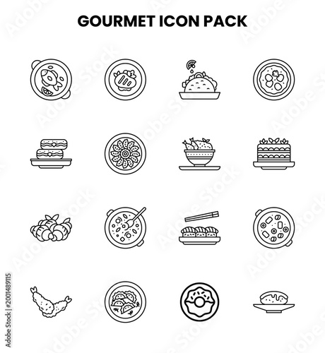 Gourmet Line Icons Pack