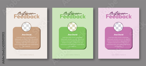 Customer Feedback Social Media Post Template Vector, Modern Testimonial Card with Profile Avatar