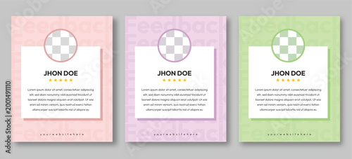 Client Testimonial Social Media Template Vector Illustration, Modern Customer Review Design with Clean Layout, User Profile and Elegant Style