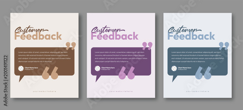 Customer Feedback Social Media Post Template Vector, Modern Testimonial Design with Speech Bubble Card, Profile Avatar and Clean Business Layout