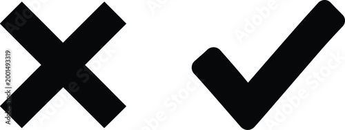 Check mark and cross sign Vector