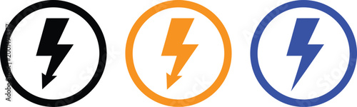 Three bolt icon set Vector