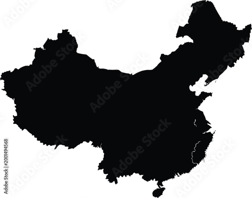 China map black shape Vector
