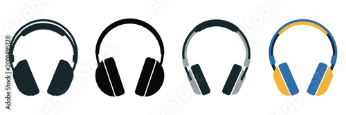 Modern Headphone Icon with Simple and Elegant Design, Minimal Audio Symbol for Music, Entertainment, Podcast, and Streaming Applications, Clean Vector Illustration for UI and App Interfaces