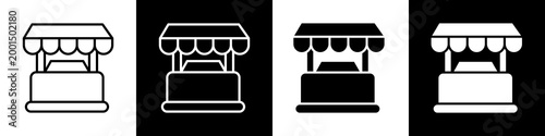 Obraz na płótnie Ice Cream Shop black and white icon design concept
