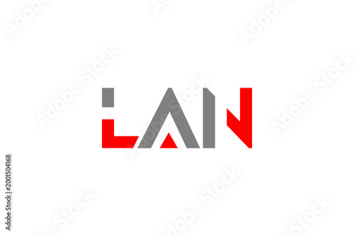 Free Download Minimalist LAN Letter Initial Logo Design - Modern Red & Grey Geometric Vector Brand Identity Icon - GFXLoad