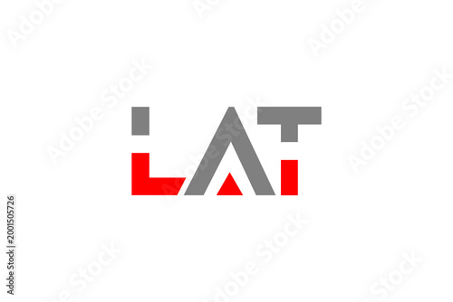 LAT Logo: Modern Red and Grey Geometric Lettermark Design for Professional Branding and Tech Identity