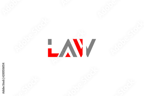 LAW Logo Design – Modern Geometric Red and Gray Branding for Professional Legal Identity