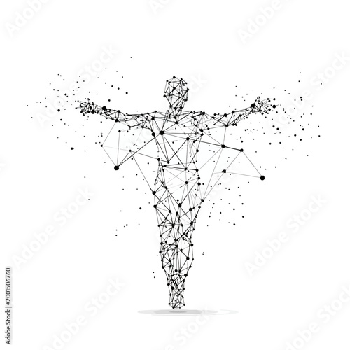 Line art design of a network graph connections