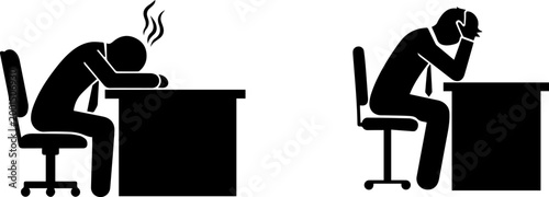 Business Burnout Icon Silhouette vector.
