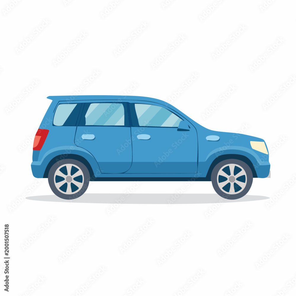 Fototapeta premium Blue SUV Car Illustration