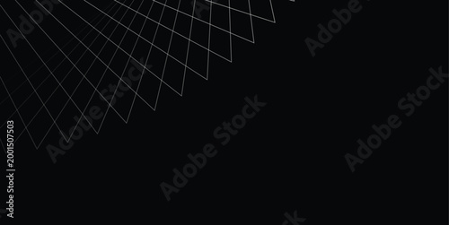 Abstract Angular Geometric Line Background with Layered Perspective in Minimal Black and White Design