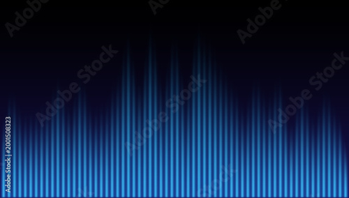 Soundwave Spectrum: Capturing the essence of audio in a visual form. this image is an illustration of sound wave with dynamic blue light creating a mesmerizing display of sound waves.