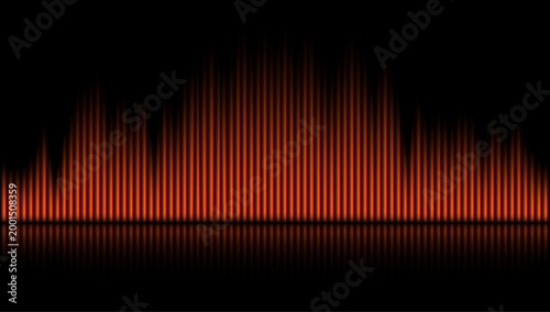 Dynamic Sound Waves: A visually stunning graphic of vibrant sound waves pulses against a dark backdrop, creating an abstract representation of energy and rhythm. 