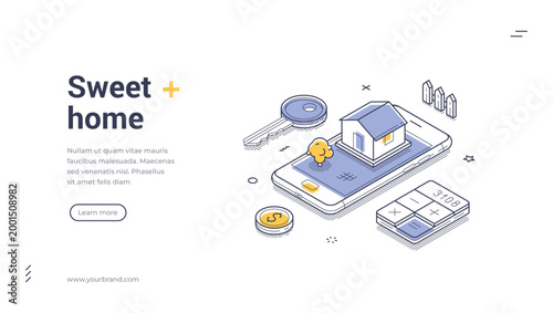 Foto Sweet home isometric web banner