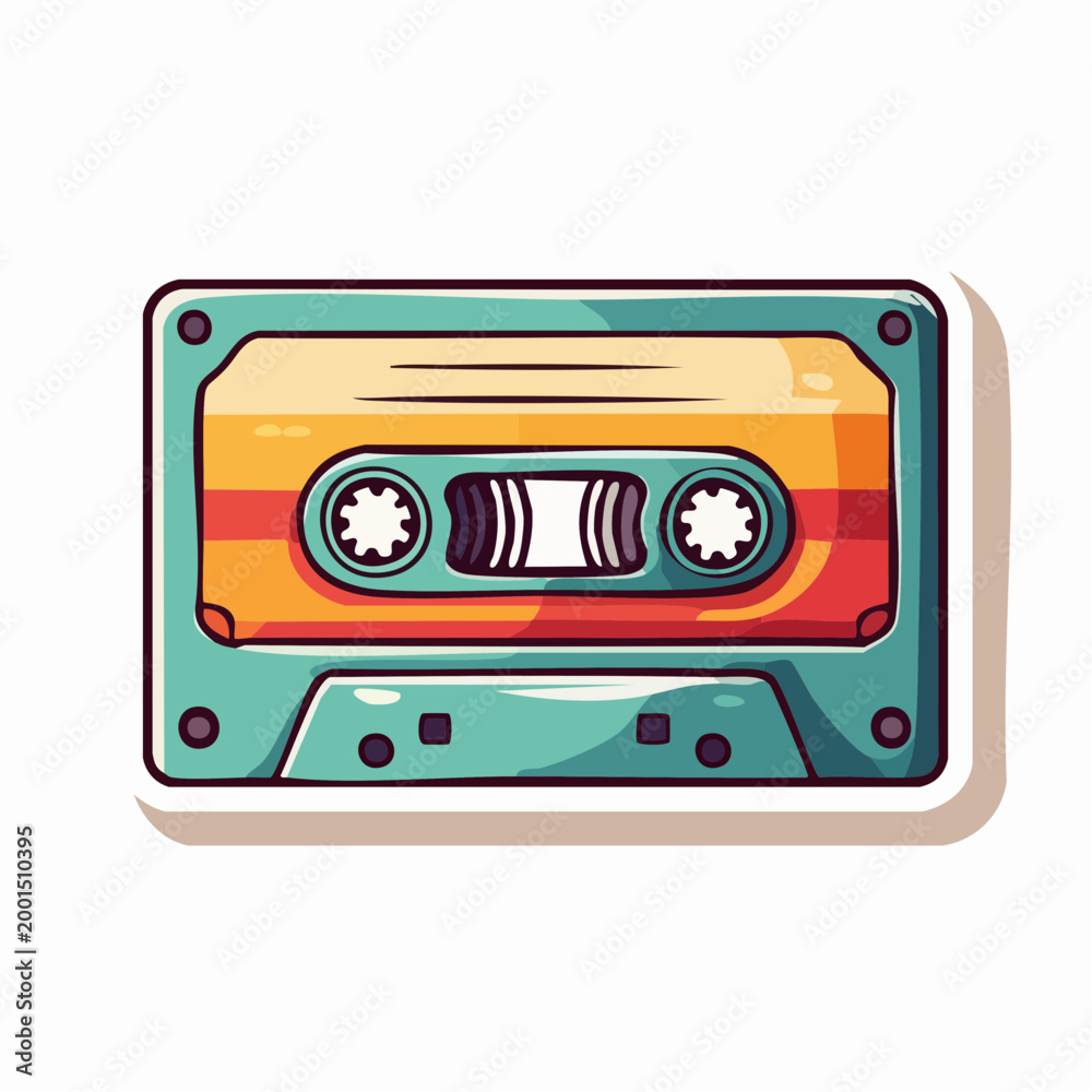 Obraz premium Retro Cassette Tape Sticker