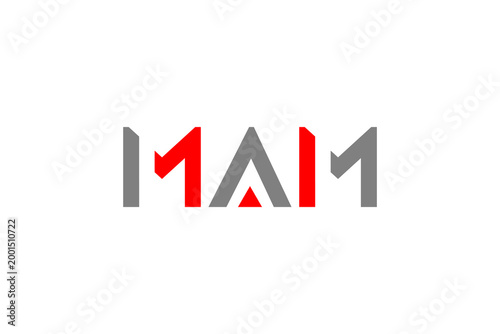 Free Download MAM Lettermark: Avant-Garde Grey & Red Geometric Logo for Art Museums, Galleries, or Creative Media - GFXLoad