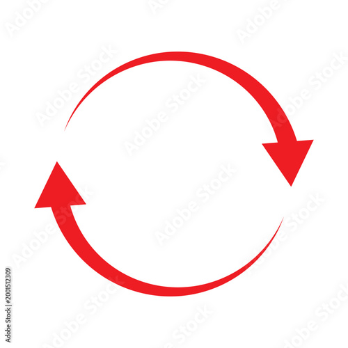 Circular arrows icon symbol for refresh reload update or continuous cycle process.