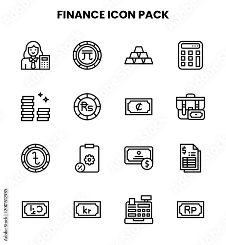 Finance Line Collection Icons Pack