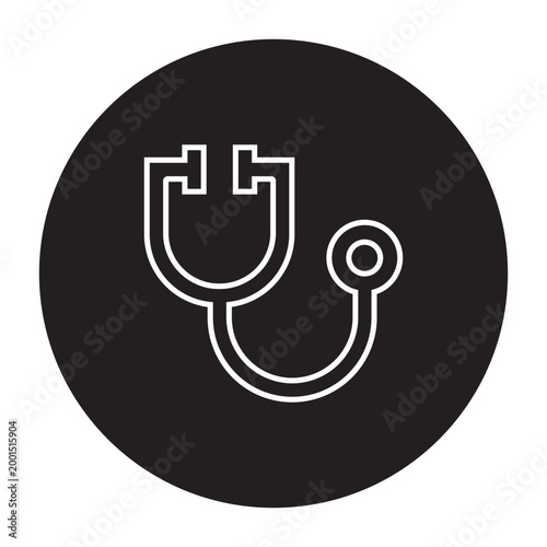 Stethoscope Medical Icon_Circle Line Icon