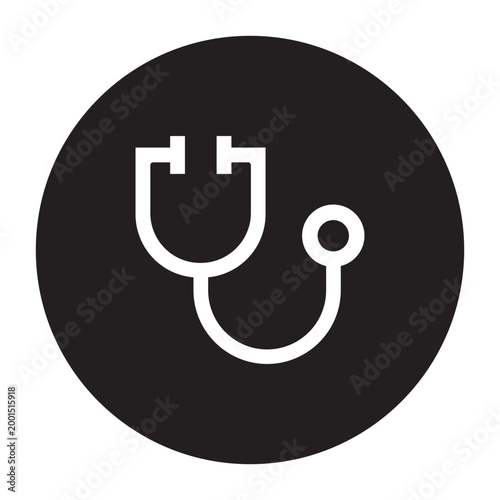 Stethoscope Medical Icon_Circle Glyph Icon