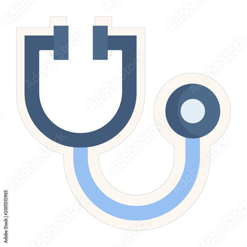 Stethoscope Medical Icon_Sticker Flat Icon
