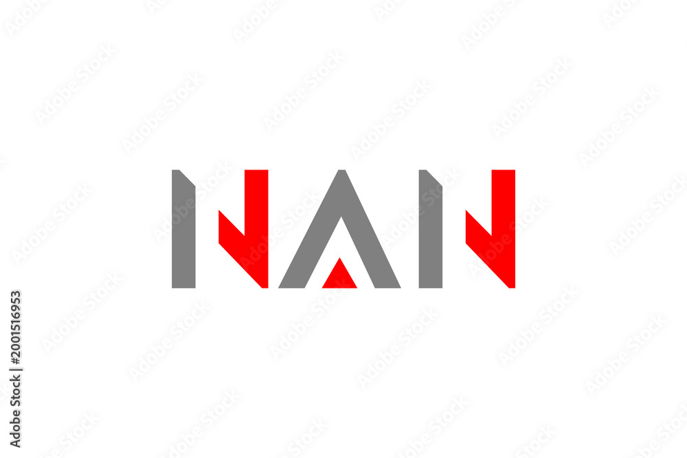 Obraz premium NAN Modern Monogram Logo: Sleek Red and Grey Stylized Geometric Lettermark for Future-Ready Brands