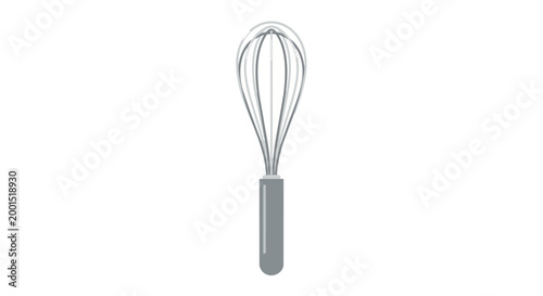 Stainless Steel Kitchen Balloon Whisk Vector Illustration for Cooking and Baking Isolated on White Background
