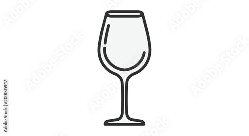 Minimalist Wine Glass Vector Illustration Outline Icon for Restaurant Menu and Drink Design