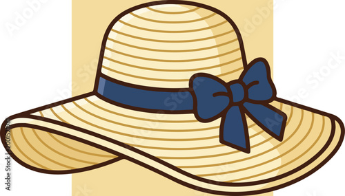 Fashionable Straw Sun Hat Accessory.